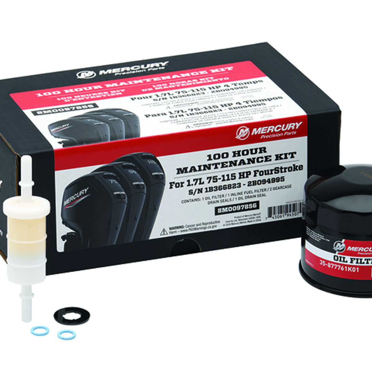 100 timer servicekit 75-115 EFI  Four stroke ,1,7L 