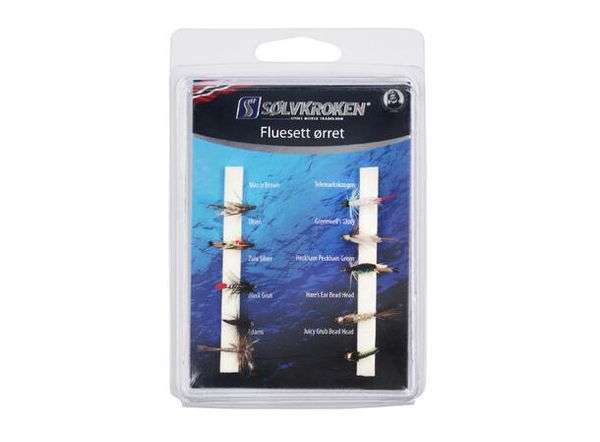 Hovedbilde Sølvkroken Ørretassortement - 10pk Fluesett
