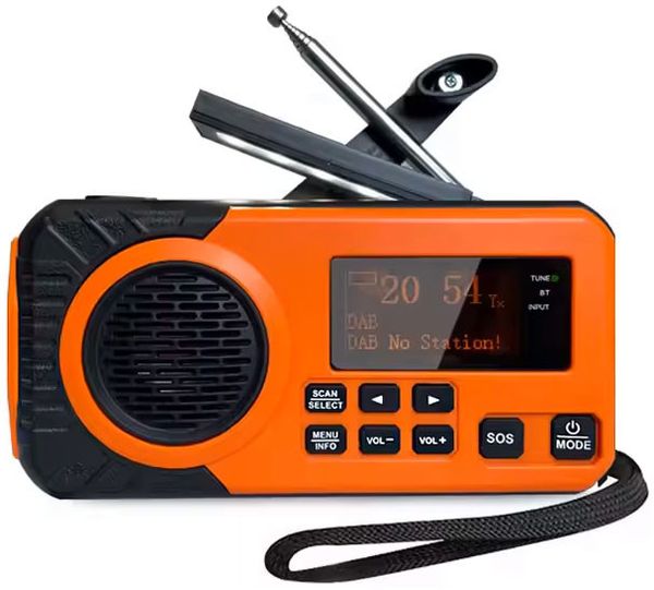 Hovedbilde Nødradio DAB+/FM med sveiv og solcellepanel