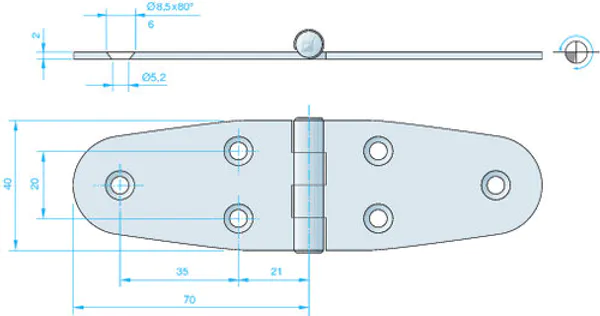 Hovedbilde Hengsel 140 x 40mm