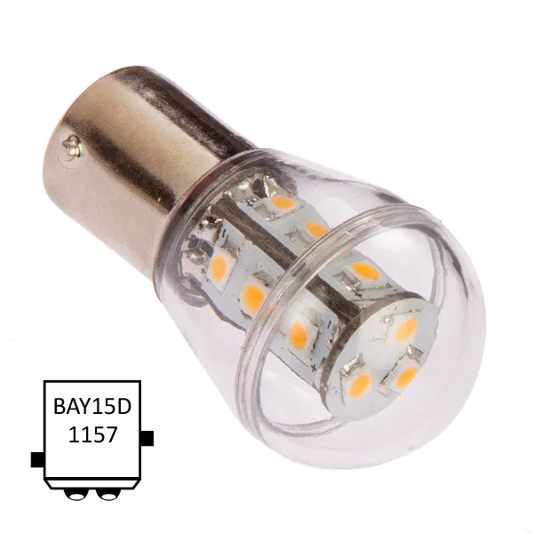 Hovedbilde Nautic LED lanternepære m/kuppel, BAY15D, rød